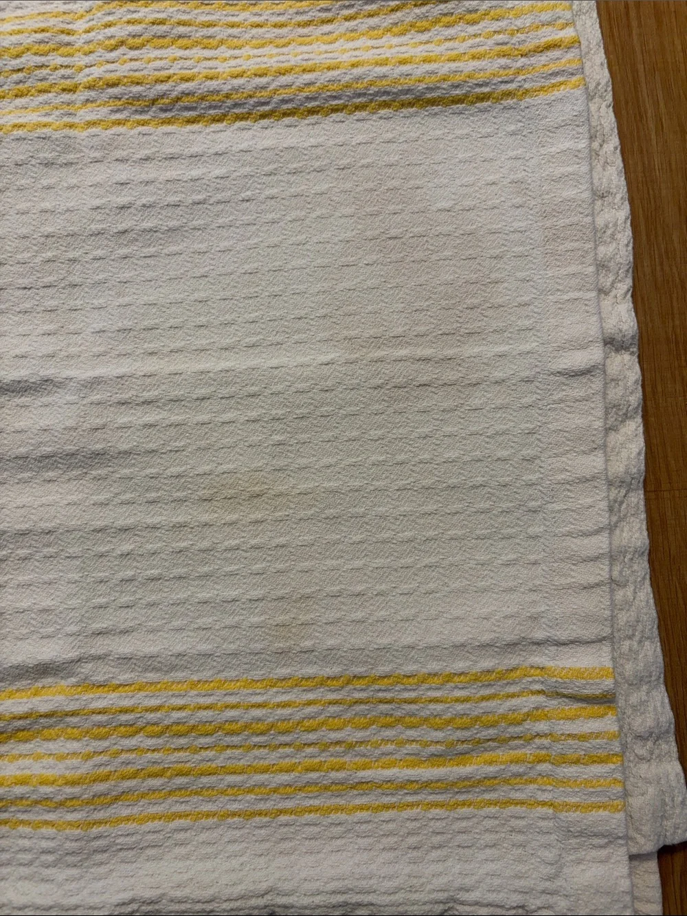 Pottery Barn Cream and Yellow Striped Dishcloth Napkins